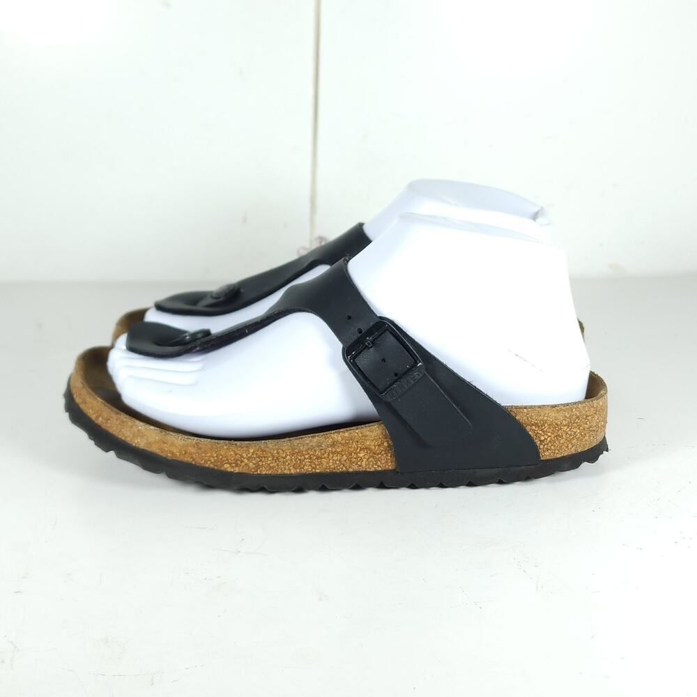 Birkenstock Women's Gizeh EU37 US6 Black Birko-Flor T-strap Thong Sandals - Picture 2 of 16